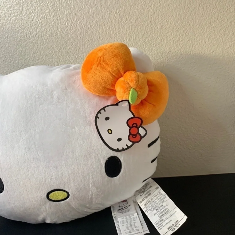 Hello Kitty Pumpkin Bow Throw Pillow NEW Halloween